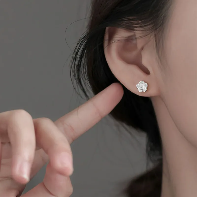 ZANC 999 Fine Silver Stud Earrings Women's-3