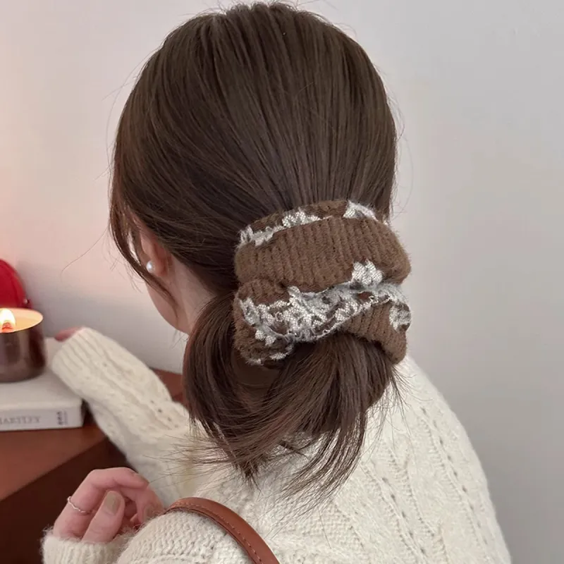 ZANC Flannelette Hair Tie Women's Black/White/White/Brown-11