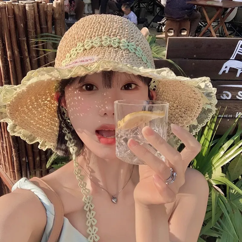 ZANC Straw Woven Sun Protection Hats Unisex-1