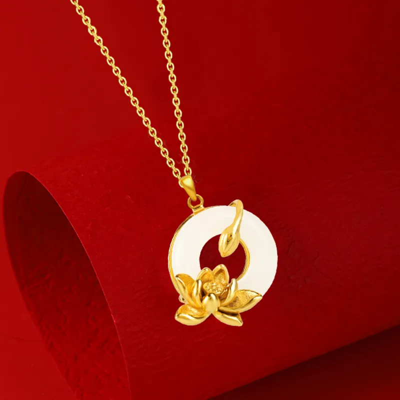 ZANC White Jade Bodhi Necklaces Women's-3