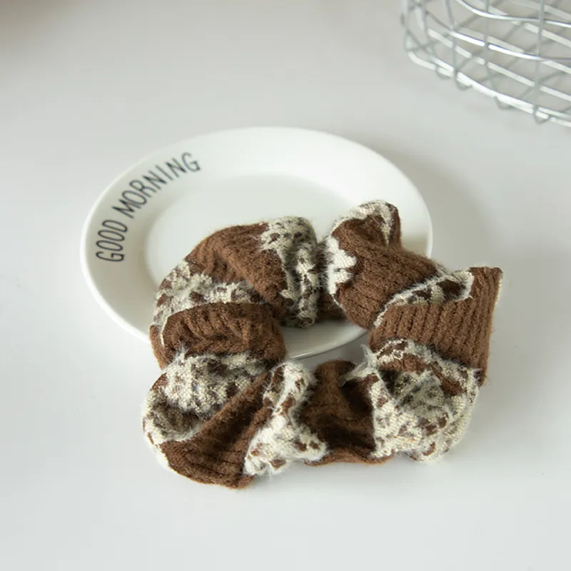 ZANC Flannelette Hair Tie Women's Black/White/White/Brown-8