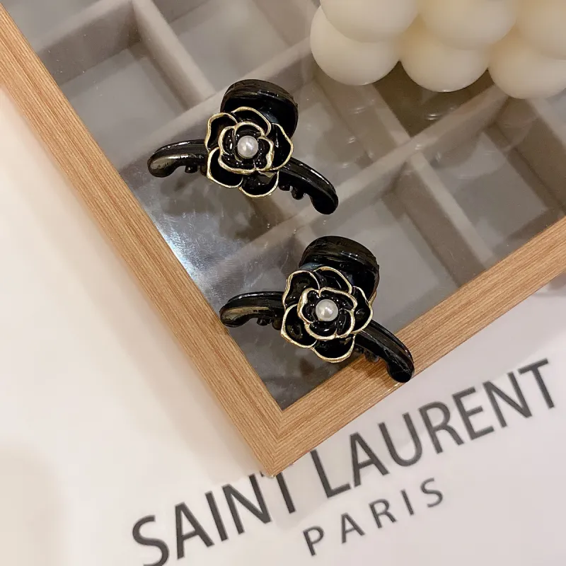 ZANC Acrylic Hair Clips Women's Black White-1