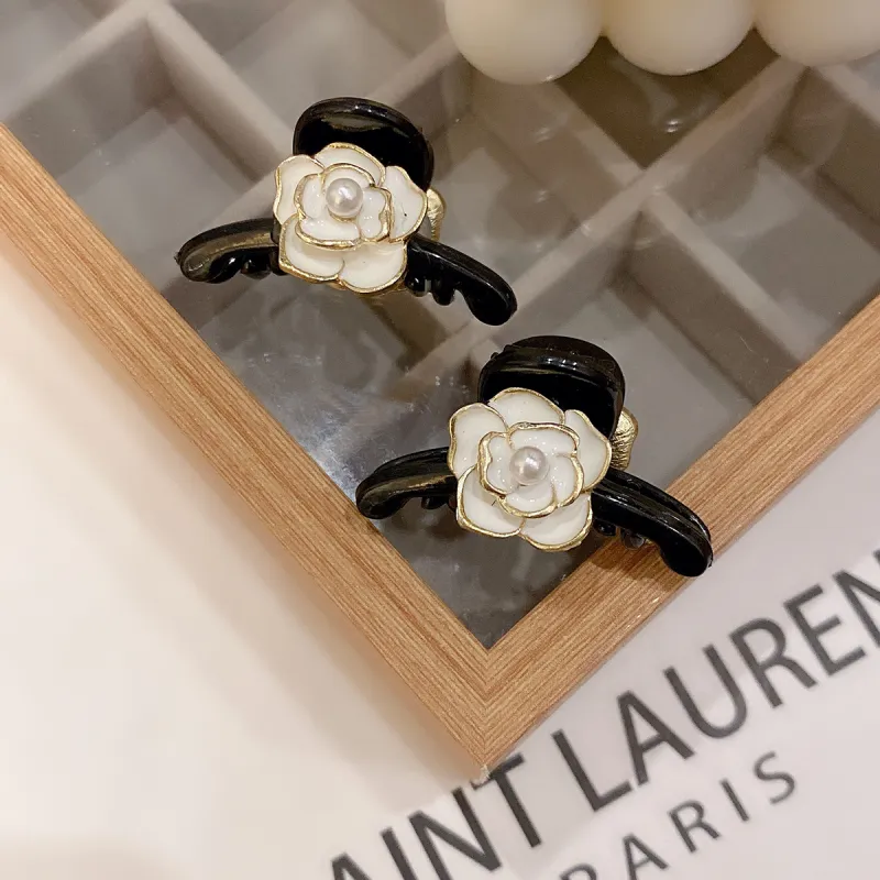 ZANC Acrylic Hair Clips Women's Black White-5