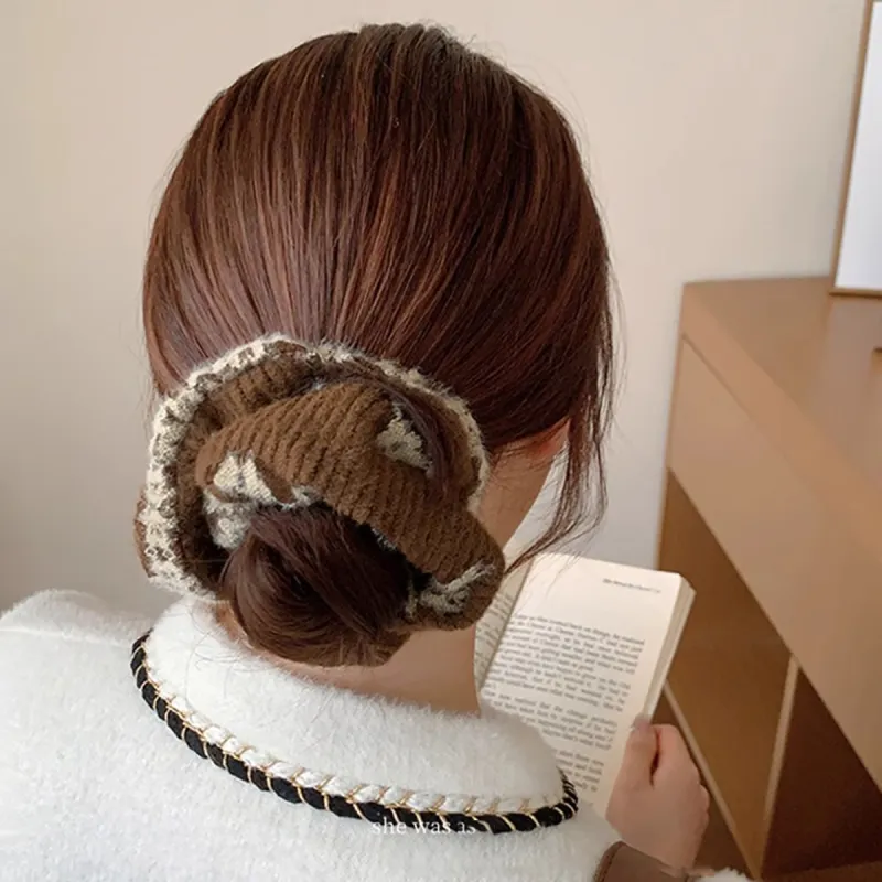 ZANC Flannelette Hair Tie Women's Black/White/White/Brown-12