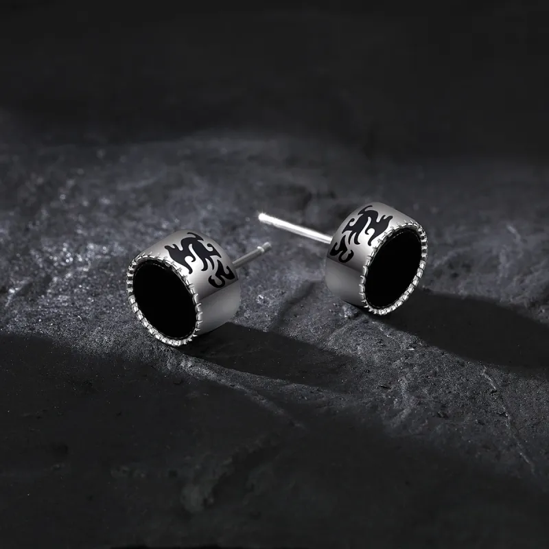 ZANC 999 Fine Silver Stud Earrings Unisex-3