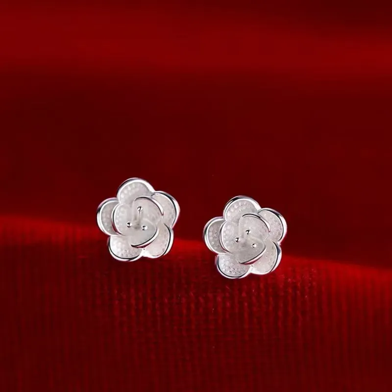 ZANC 999 Fine Silver Stud Earrings Women's-2