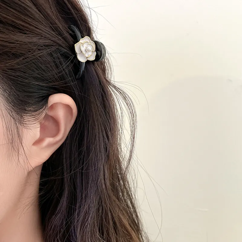 ZANC Acrylic Hair Clips Women's Black White-15