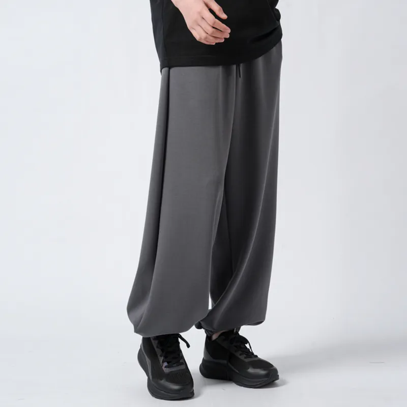 RAP PANDA Knitted Sports Pants Unisex Smoke Gray-5