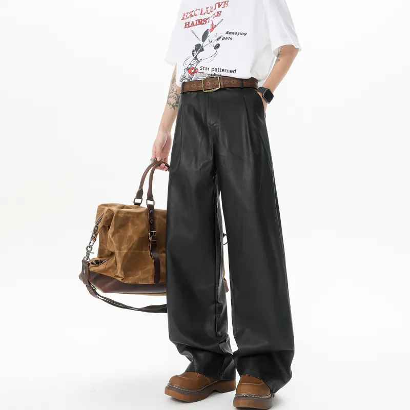 RAP PANDA Leather Pants Unisex-4
