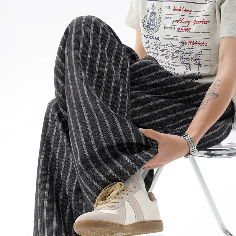 RAP PANDA Casual Pants Unisex Gray-7