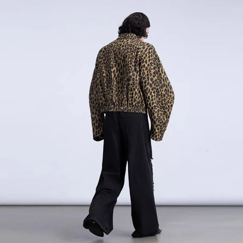 RAP PANDA Jackets Coats Unisex Leopard Print-5