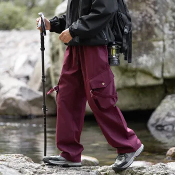 RAP PANDA Cargo Pants Unisex Rose Red