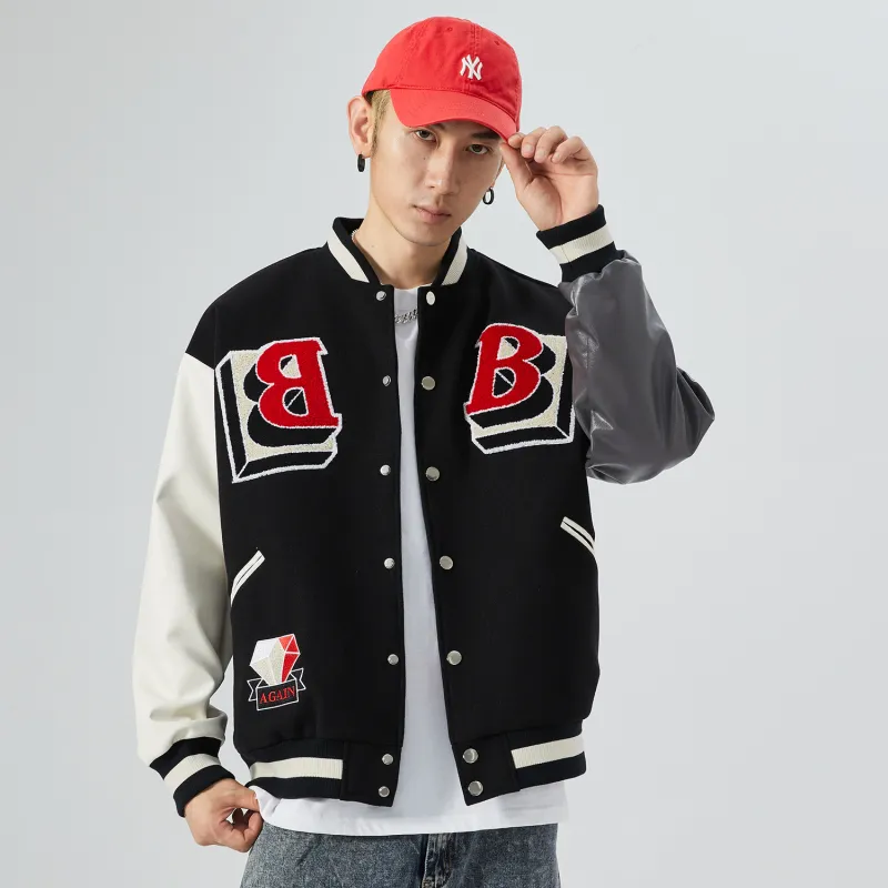 RAP PANDA Baseball Jacket Unisex Black-4