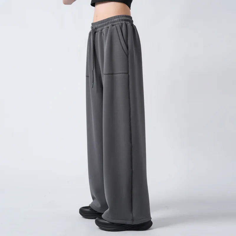 RAP PANDA Knitted Sports Pants Unisex Smoke Gray-7