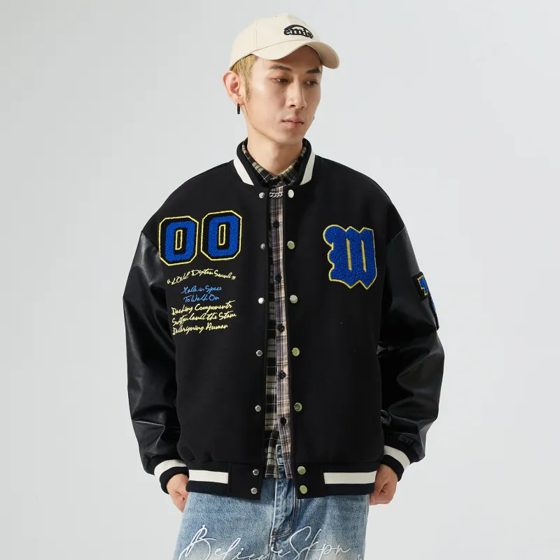 RAP PANDA Baseball Jacket Unisex Black-2