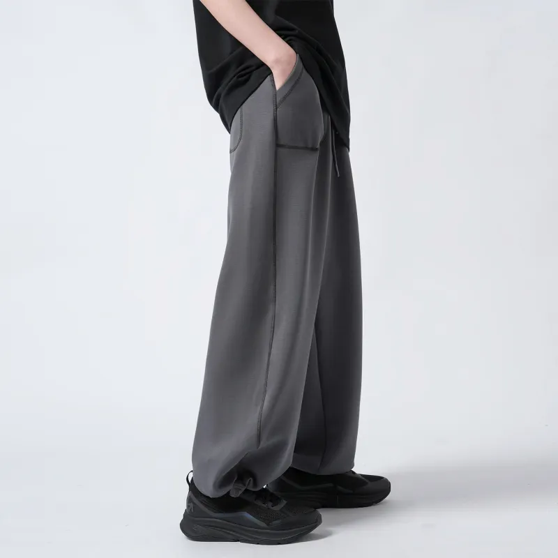 RAP PANDA Knitted Sports Pants Unisex Smoke Gray-6