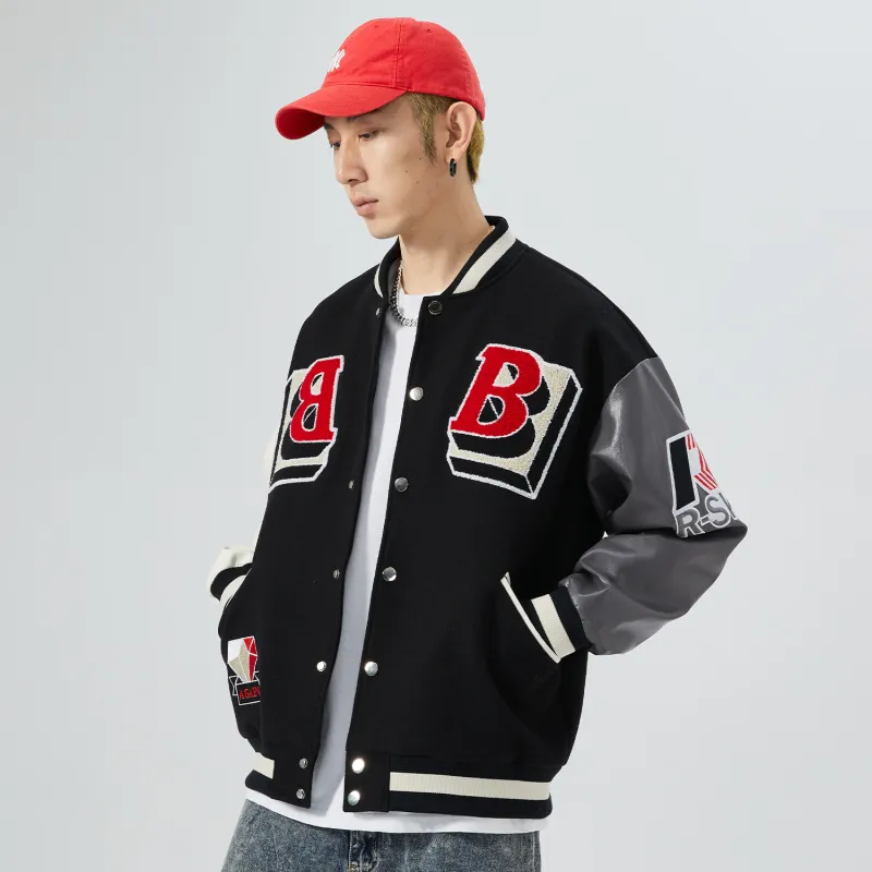 RAP PANDA Baseball Jacket Unisex Black-1