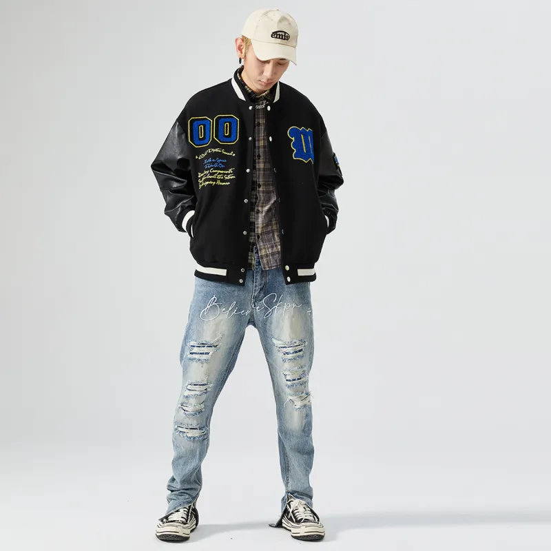 RAP PANDA Baseball Jacket Unisex Black-7