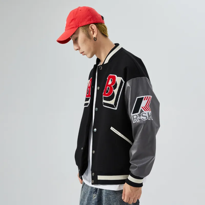RAP PANDA Baseball Jacket Unisex Black-6
