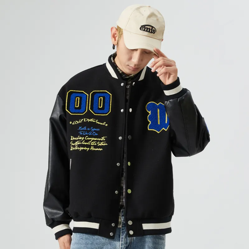 RAP PANDA Baseball Jacket Unisex Black-3