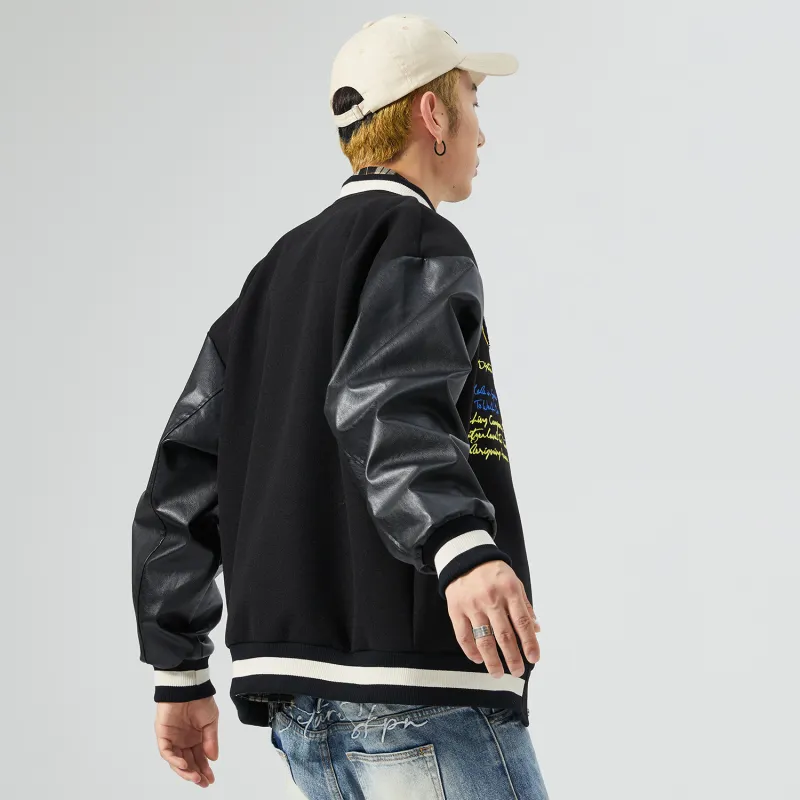 RAP PANDA Baseball Jacket Unisex Black-6