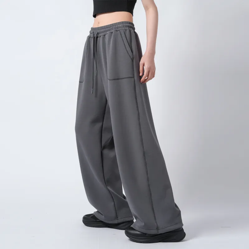 RAP PANDA Knitted Sports Pants Unisex Smoke Gray-3