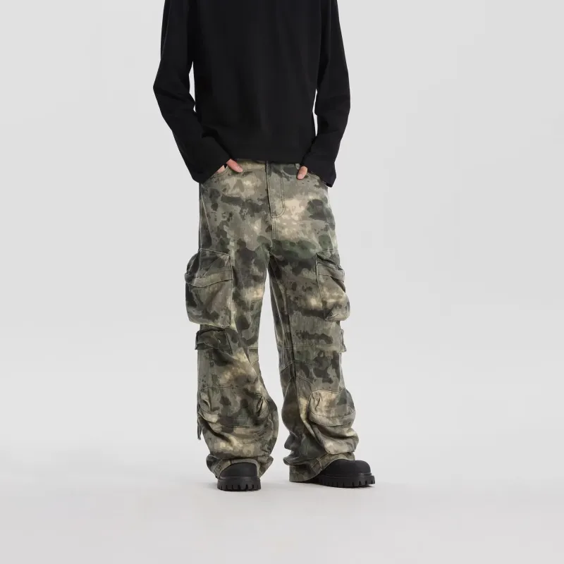WELTER EXPERIMENT Jeans Unisex Green Camouflage-3