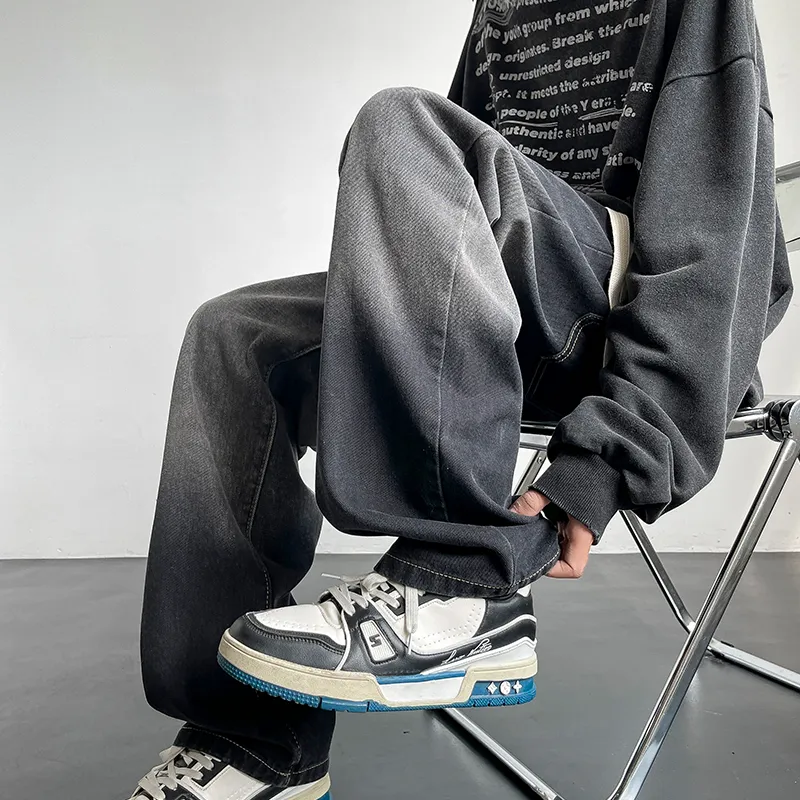WELTER EXPERIMENT Jeans Unisex Black Gray Color-5