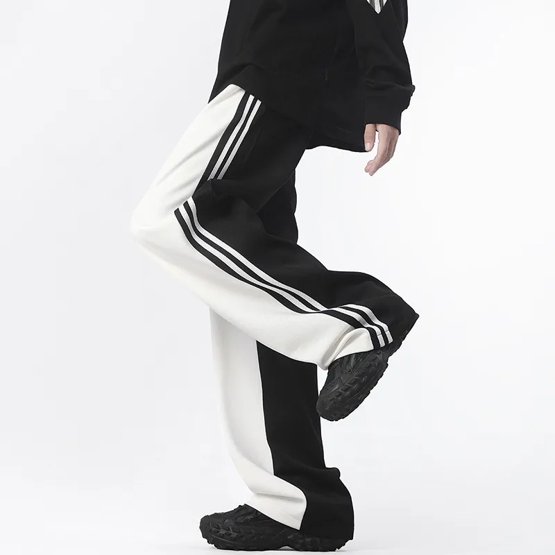 WELTER EXPERIMENT Casual Pants Unisex Black White-6