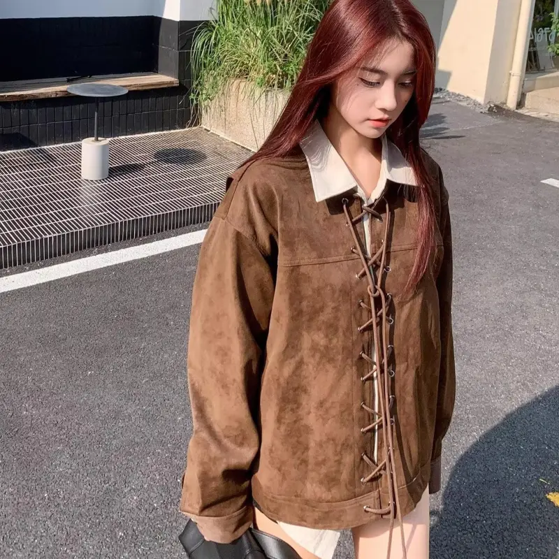 WELTER EXPERIMENT Leather Jacket Unisex Brown-6