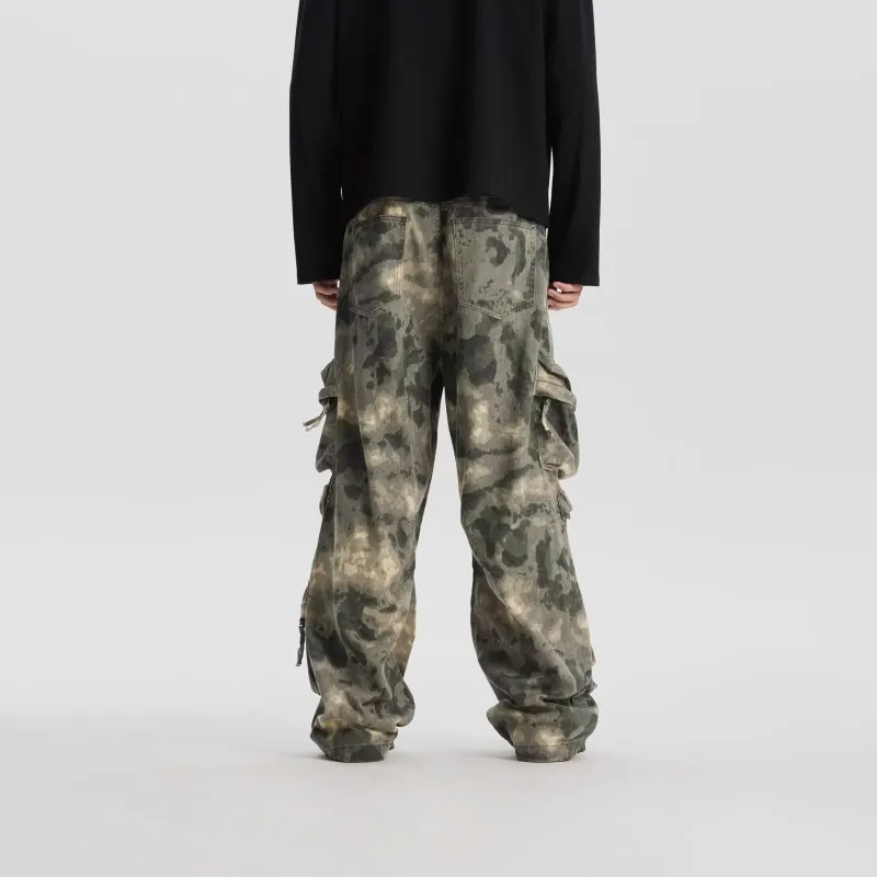 WELTER EXPERIMENT Jeans Unisex Green Camouflage-5