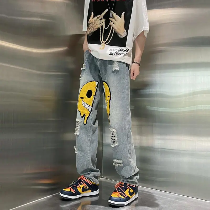 WELTER EXPERIMENT Jeans Unisex Light Blue[High Quality]-4