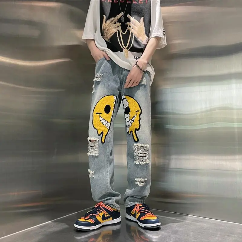 WELTER EXPERIMENT Jeans Unisex Light Blue[High Quality]-2