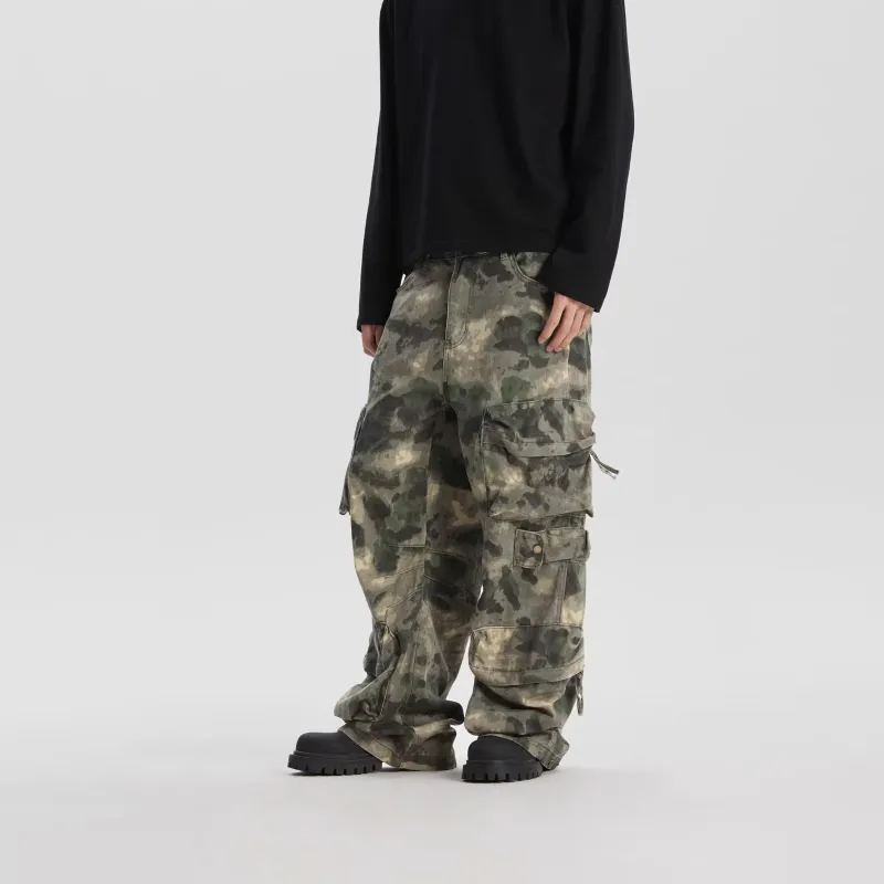 WELTER EXPERIMENT Jeans Unisex Green Camouflage-4