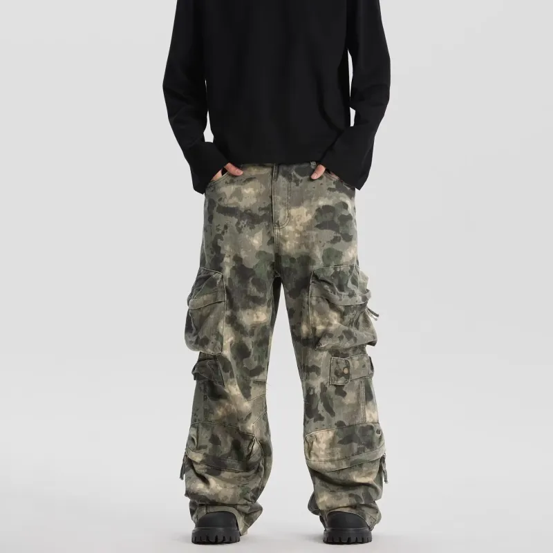 WELTER EXPERIMENT Jeans Unisex Green Camouflage-2