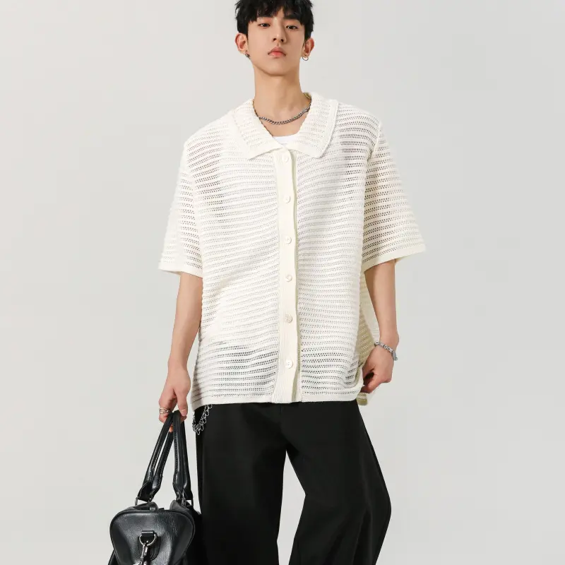 TESTUNG Fashion Shirt Unisex Classic White Apricot-2