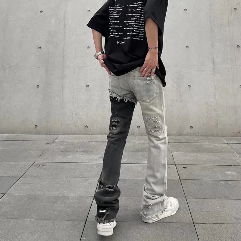 WELTER EXPERIMENT Jeans Unisex Black And Blue Double Combo-1