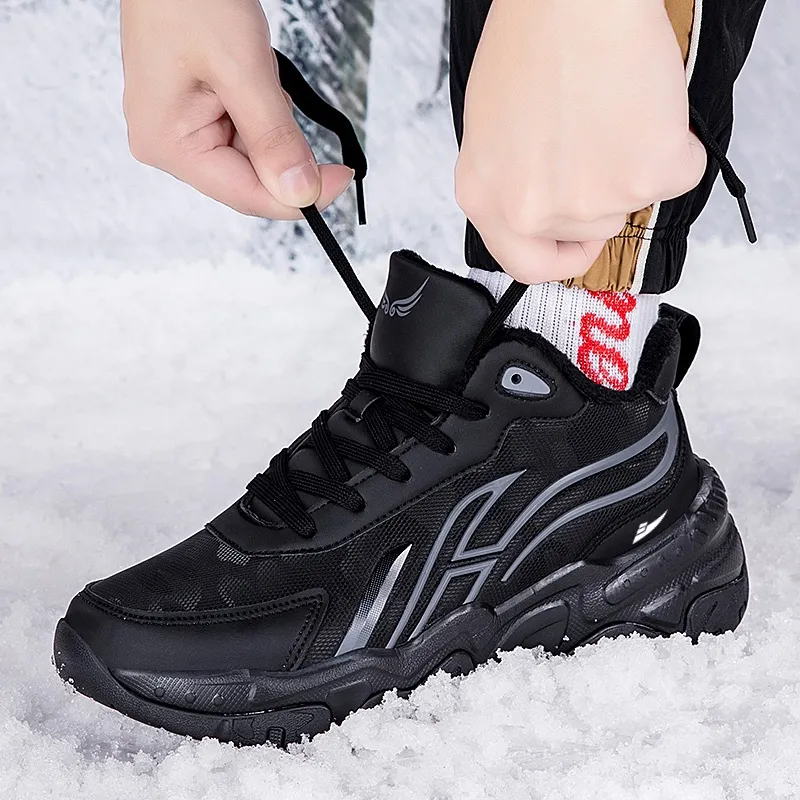 Kuding Anti-Slip And Wear-Resistant Warm Low-Top Running Shoes Men's-1