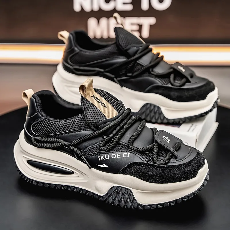 Kuding Cushioning Anti-Slip Wear-Resistant Breathable Lightweight Height Increasing Chunky Sneakers Men's-6