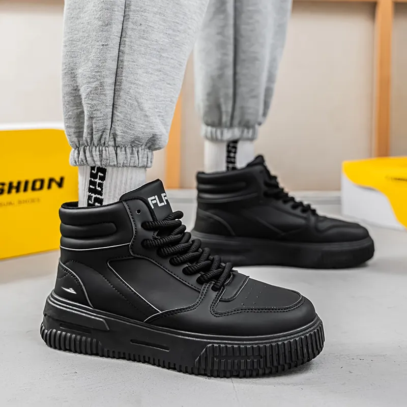 Kuding Full-Coverage Warm Slip-Resistant Cushioning Height Increasing High-Top Skateboard Shoes Unisex-9