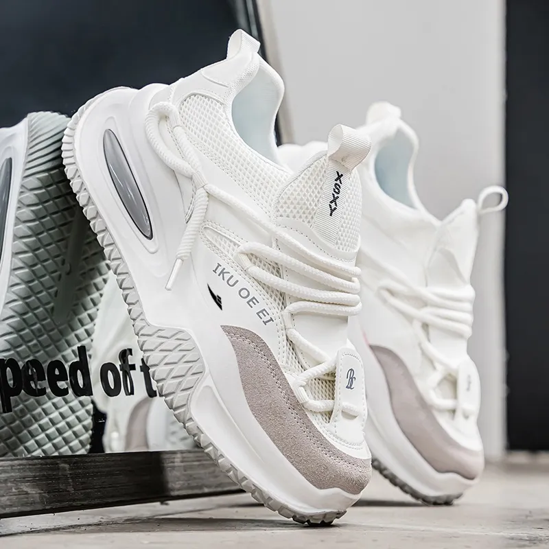 Kuding Cushioning Anti-Slip Wear-Resistant Breathable Lightweight Height Increasing Chunky Sneakers Men's-1