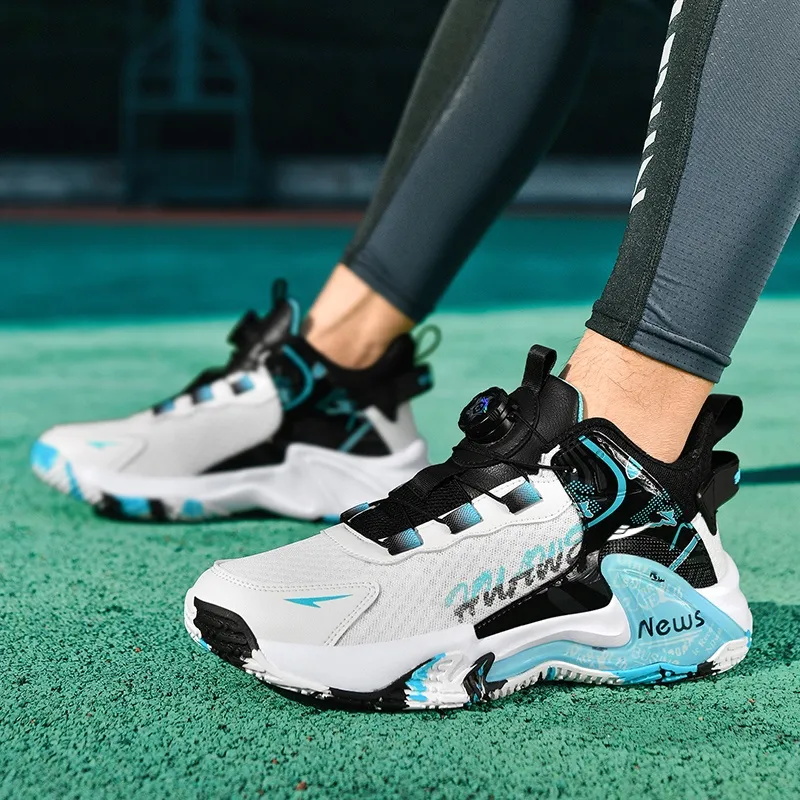Kuding Cushioning Anti-Slip Wear-Resistant Breathable Support Impact-Resistant Mid-Top Basketball Shoes Men's-1