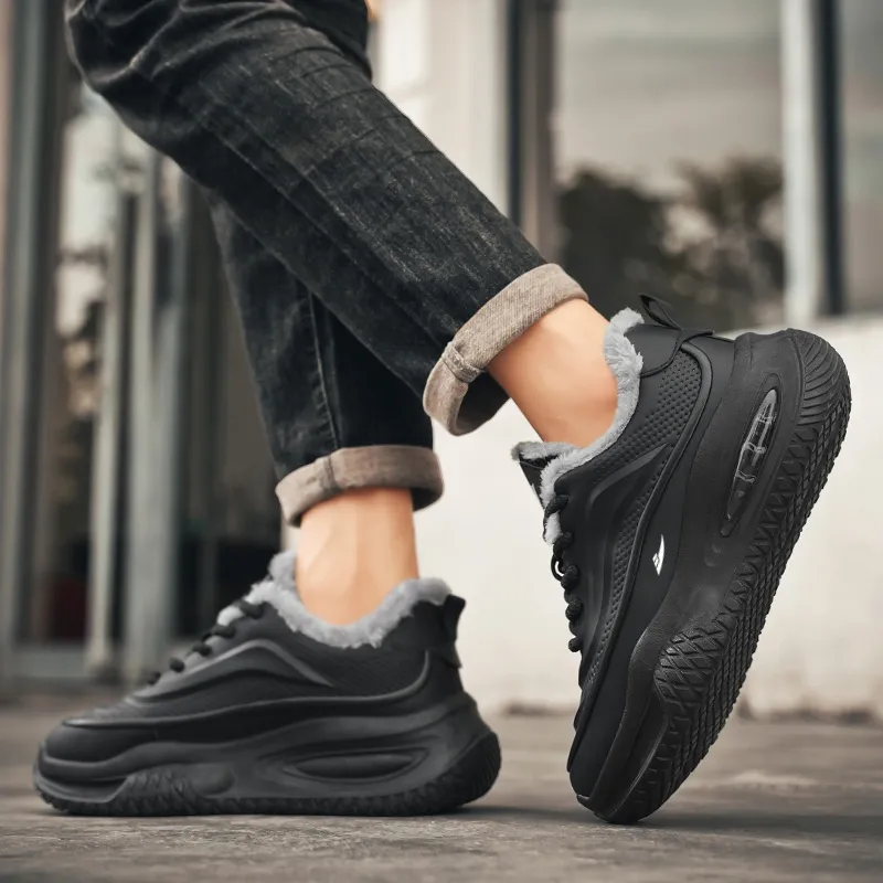 Kuding Cushioned Slip-Resistant Water-Resistant Height Increasing Warmth Casual Shoes Men's-7