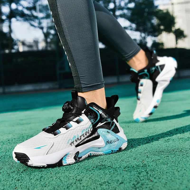 Kuding Cushioning Anti-Slip Wear-Resistant Breathable Support Impact-Resistant Mid-Top Basketball Shoes Men's-2