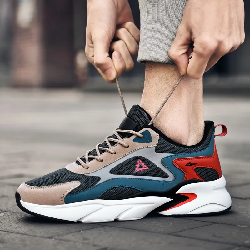 Kuding Cushioned Anti-Slip Wear-Resistant Breathable Lightweight Chunky Sneakers Men's-1