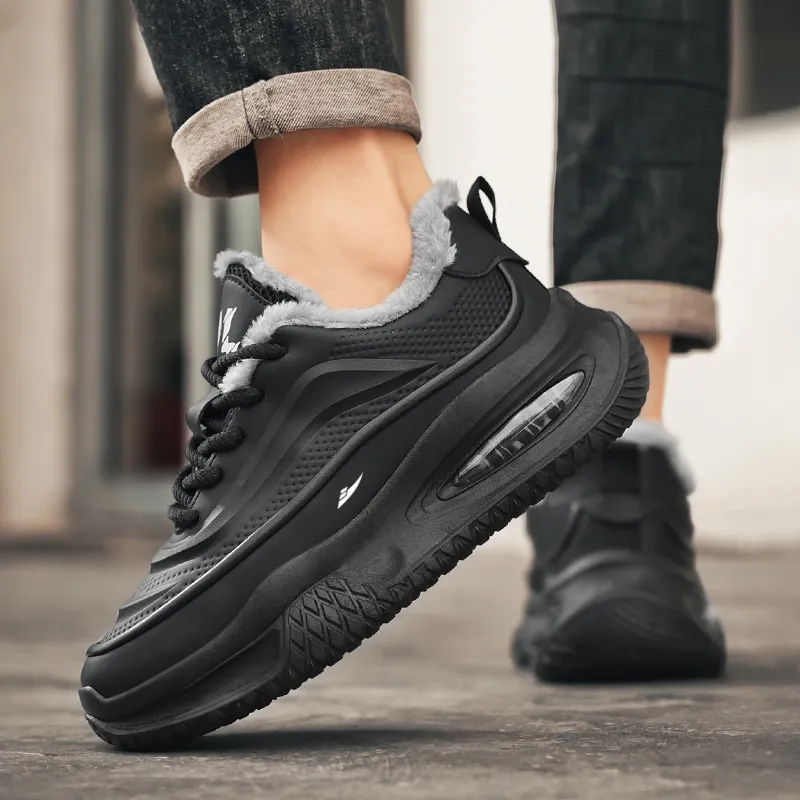 Kuding Cushioned Slip-Resistant Water-Resistant Height Increasing Warmth Casual Shoes Men's-6