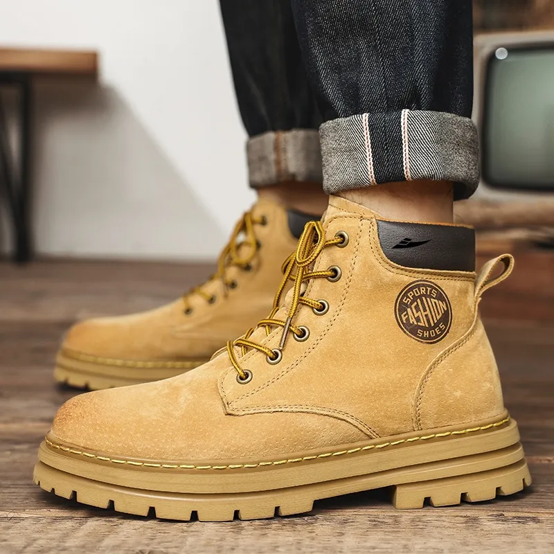 Kuding Martin Boots Unisex Gold, Khaki-2