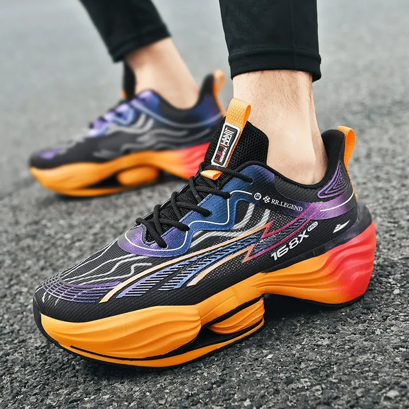Kuding Cushioning Anti Slip Wear Resistant Breathable Lightweight Height Increasing Rebound Running Shoes Men's-6