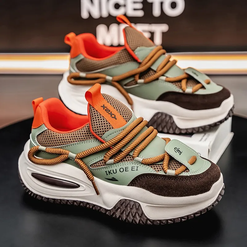 Kuding Cushioning Anti-Slip Wear-Resistant Breathable Lightweight Height Increasing Chunky Sneakers Men's-9