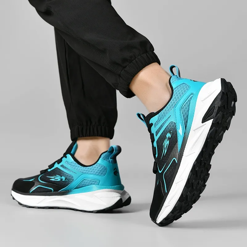 Kuding Running Shoes Men Low Top Black Dark Gray/Black Navy Blue/White Smoke Blue-11